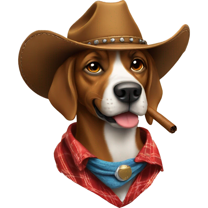cowboy dog smoking cigar emoji