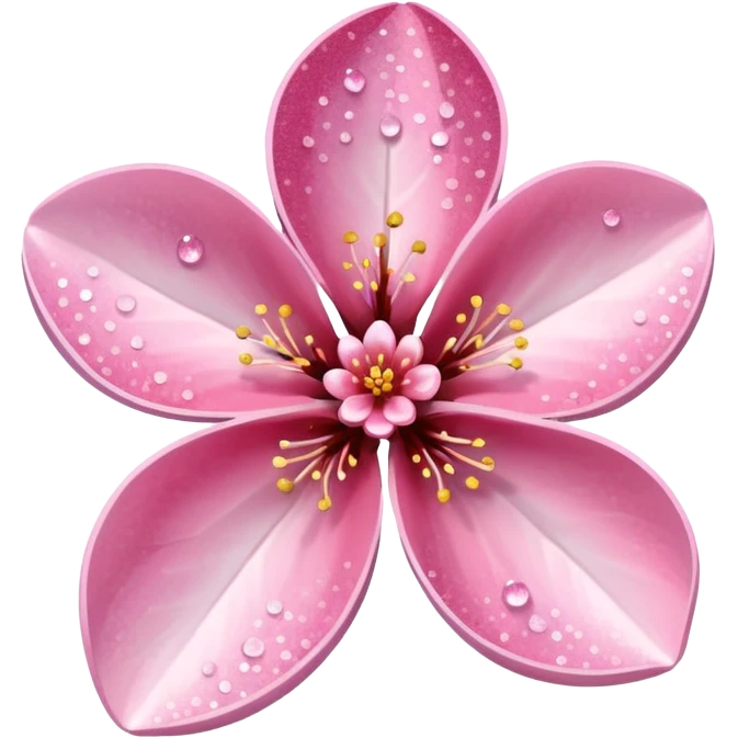 Stylized pink glitter cherry blossom flower (sakura) emoji
