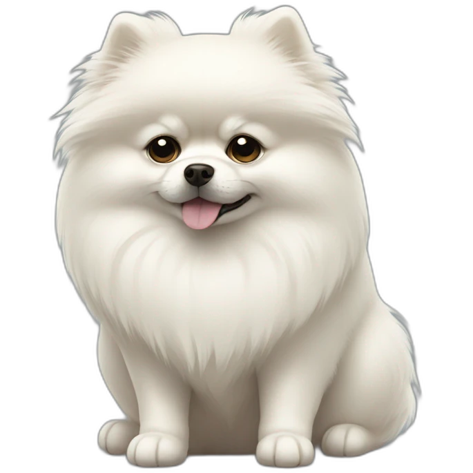 sad dog white pomeranian emoji