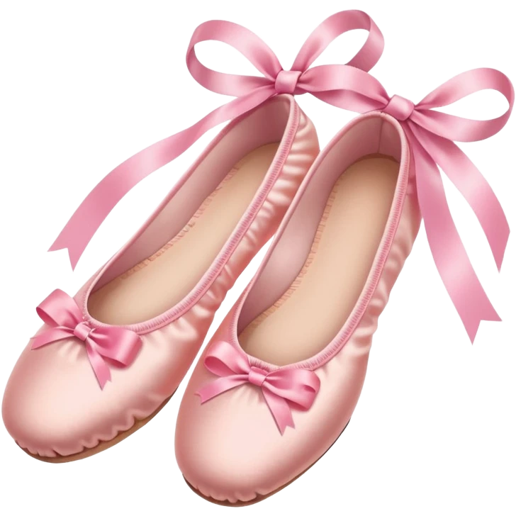 pink ballet shoes with ribbons emoji