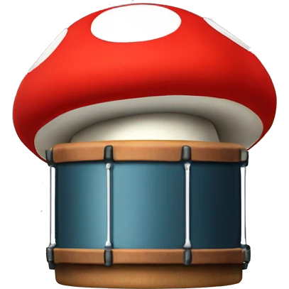 Super Mario brothers mushroom drums emoji