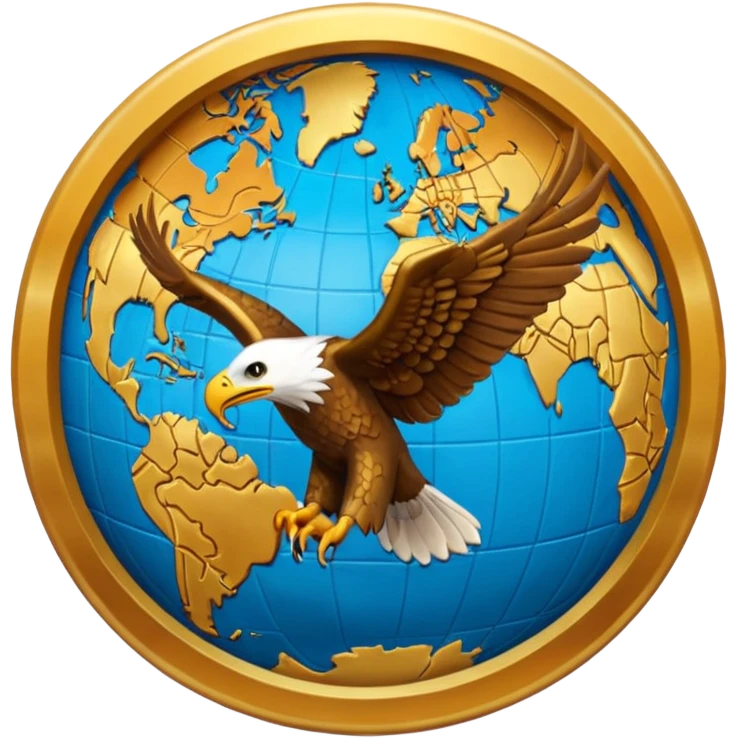 aigle avec mappemonde emoji