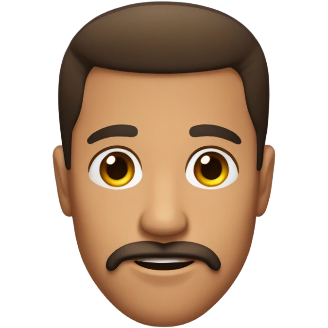 Chad face brown eyes moustache  emoji
