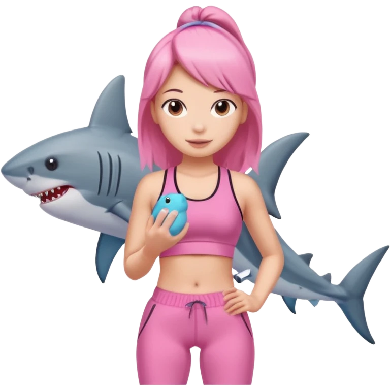 Girly pilates pink shark  emoji