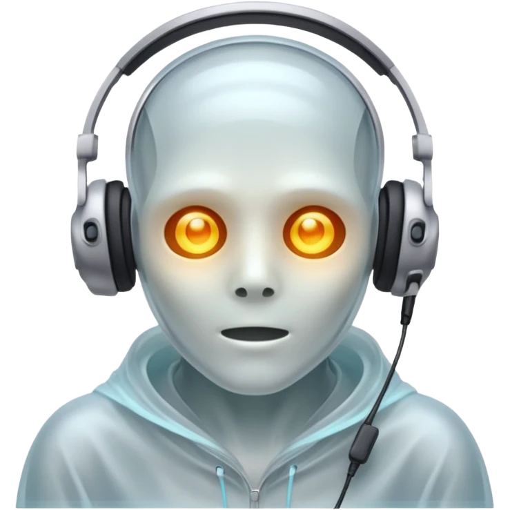 Ghost with headset emoji