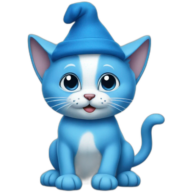 Blue smurf cat emoji