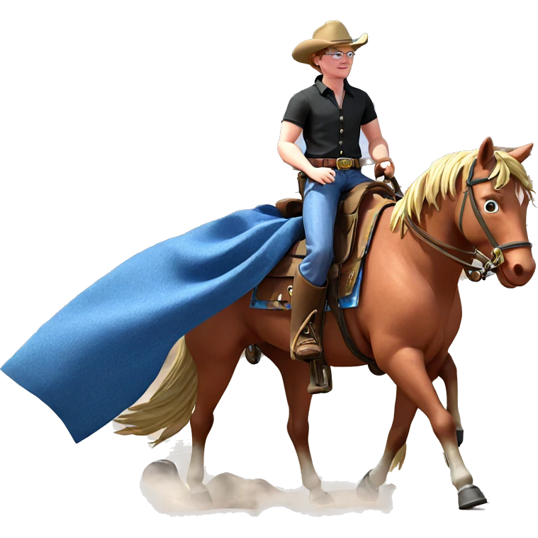 cowboy on horseback outdoors emoji