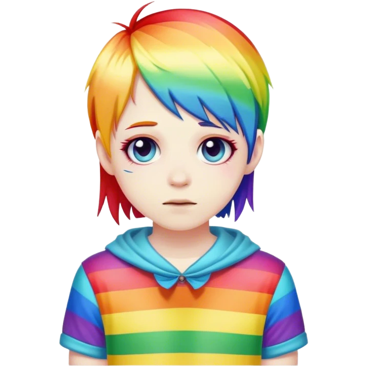 Emo wearing rainbow clothes emoji