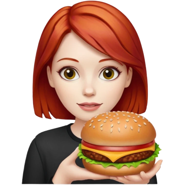 women  with hamburgers red hair emoji