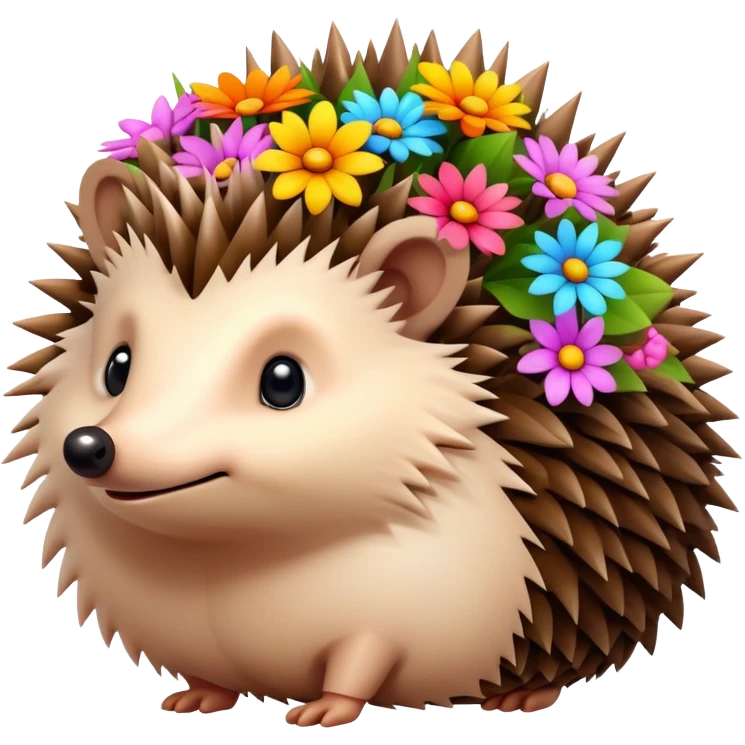 headghog with flowers emoji