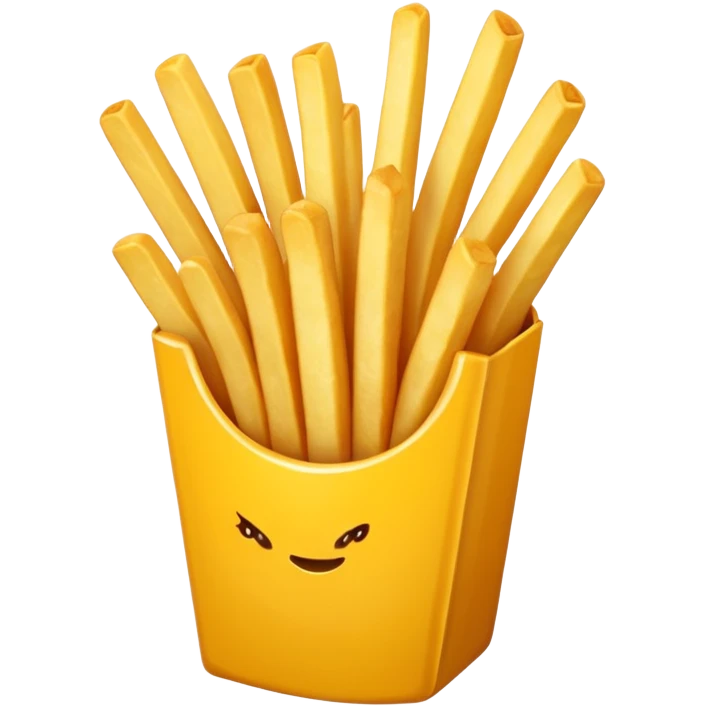 Porzione di patatine media (senza faccina) in giallo emoji