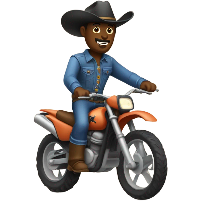 Cowboy riding dirtbike emoji
