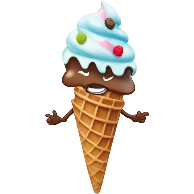 Ice cream cone dancing emoji