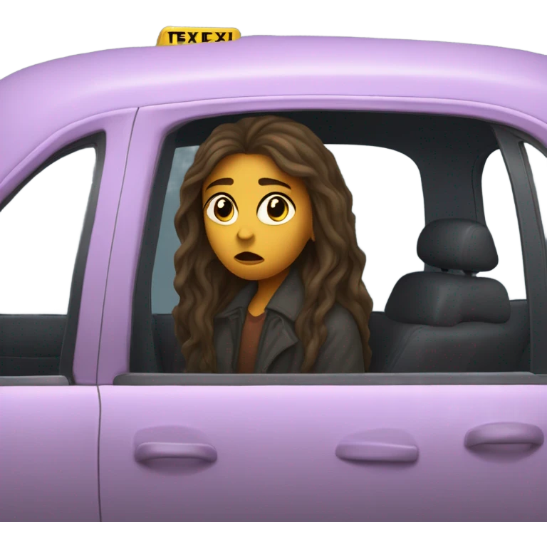 Sad girl in taxi emoji