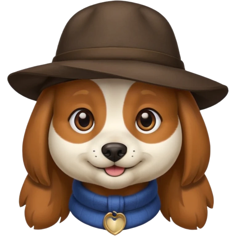 wearing a hat dog emoji