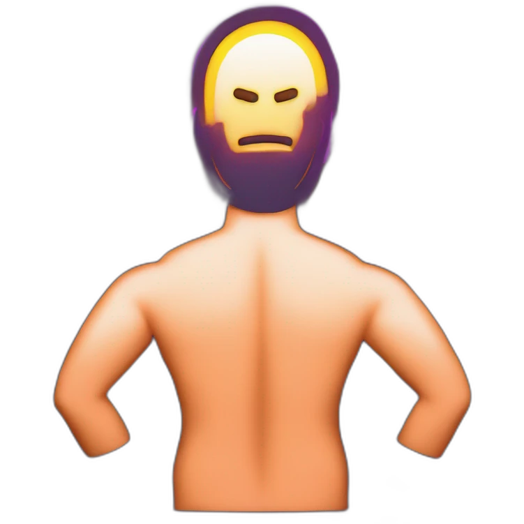 Juicy booty neon sign style man emoji
