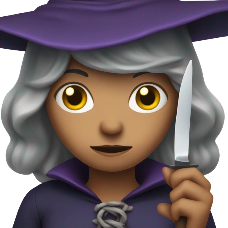 Witch holding a knife emoji