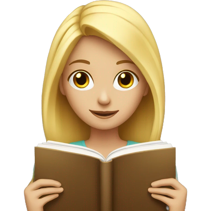 A blonde girl reading book  emoji