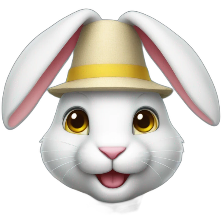 smiling rabbit dressed in a costume with colors inspired by the Ukrainian flag emoji