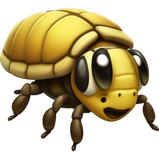a 🐝 honey bee, but with a 🐢 turtle shell on its back emoji