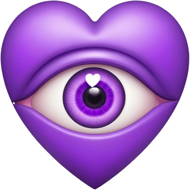 Eye inside Purple Heart emoji
