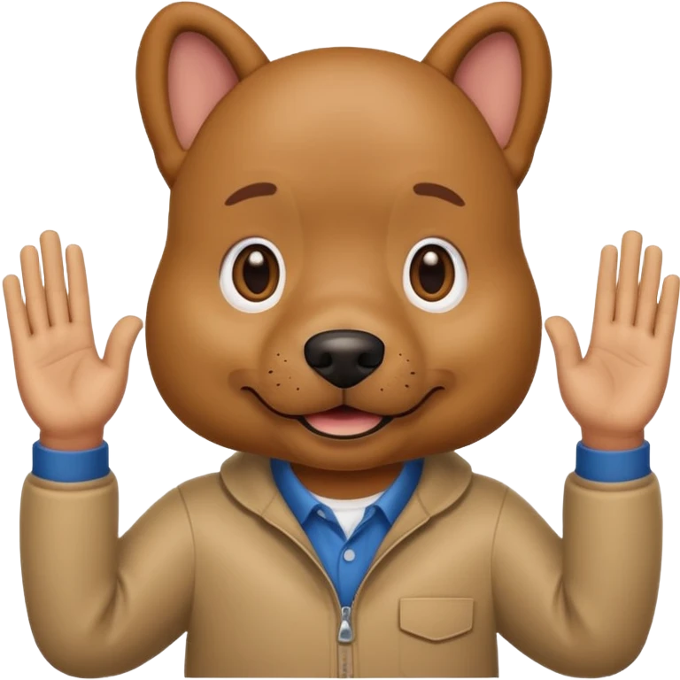 Que dawg with hands up emoji