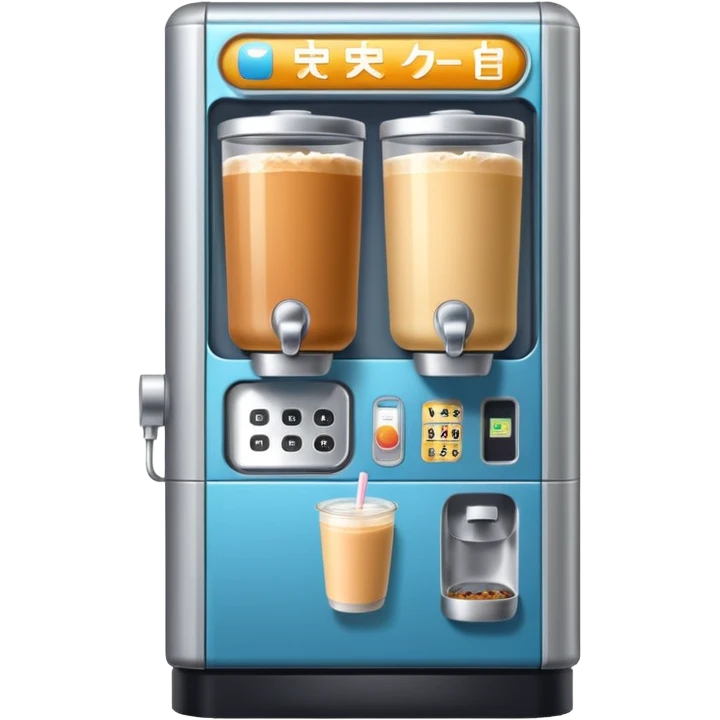 tokyo vending machine with milk tea emoji