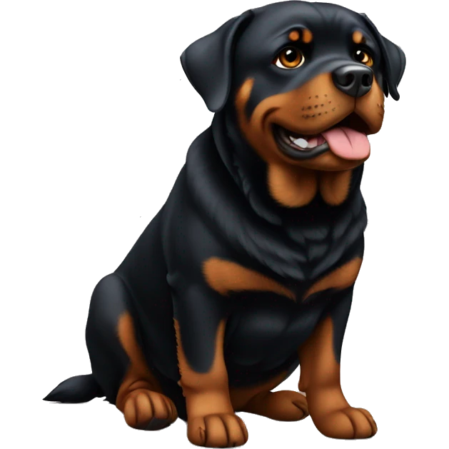 rottweiler wondering face to the side emoji