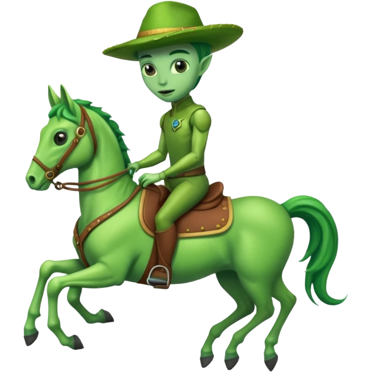 Alien on horse, close up emoji