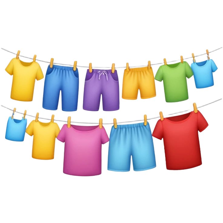 colorful laundry drying line emoji