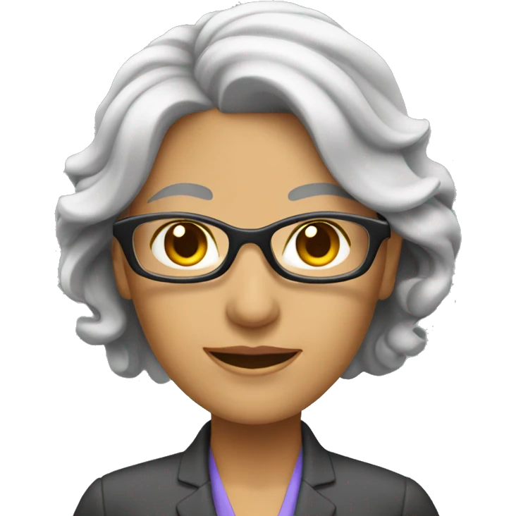 Women business teacher with gray color hair. emoji