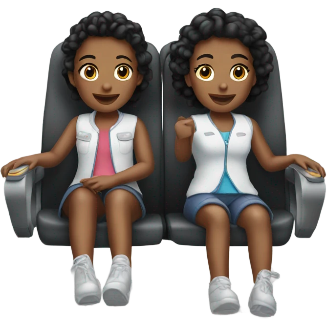 Pretty black twins on jet emoji