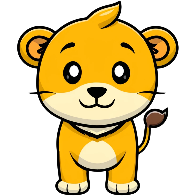 simple cartoon lion face emoji