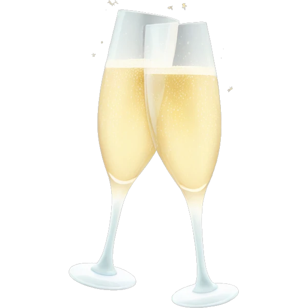 Sparkling champagne glasses clinking emoji