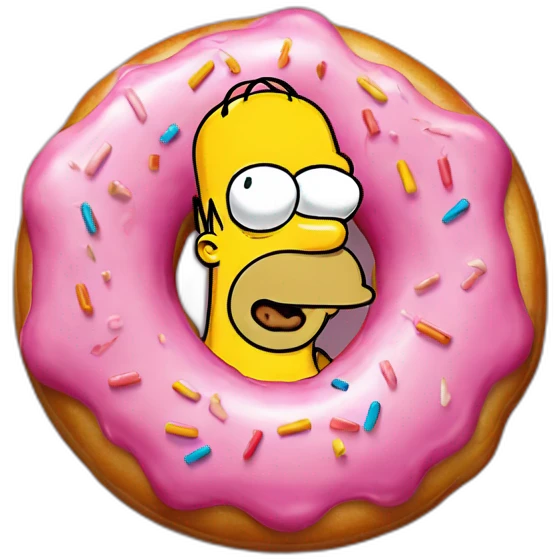 Homer Simpson dans un donut emoji
