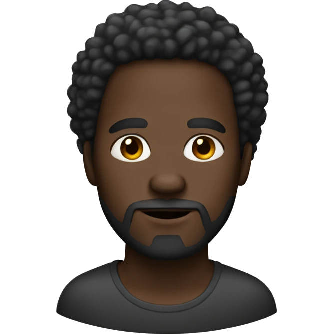 dark skin man with a goatee and afro emoji