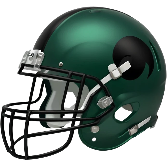 College football player helmet in dark green color ( black player ) emoji