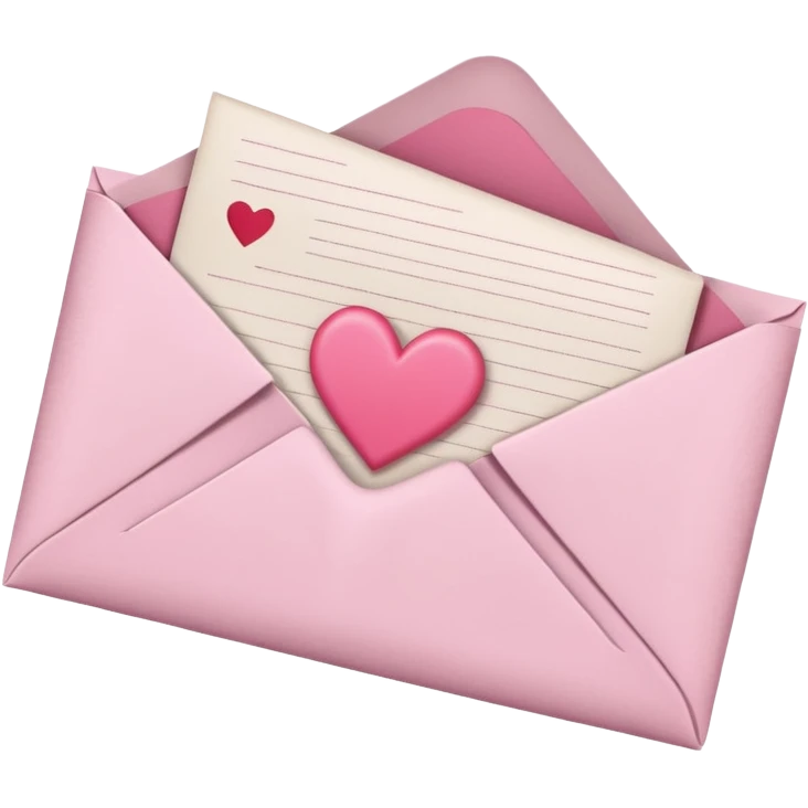 Pink love letter emoji