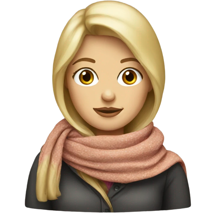 Blonde woman with babushka scarf emoji