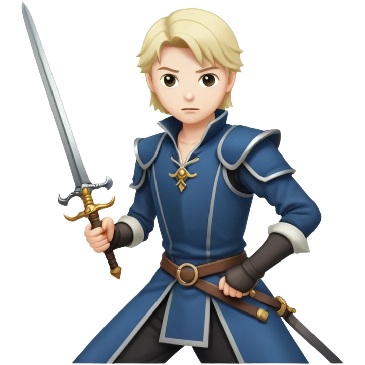 duelist with sword and rapier in fighting stance emoji