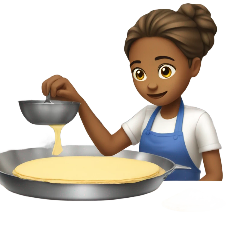 Girl making crepe emoji