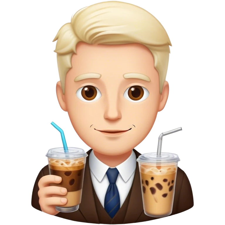 british gentleman with aiced cofee emoji