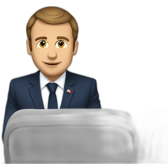 macron dans un avion  emoji
