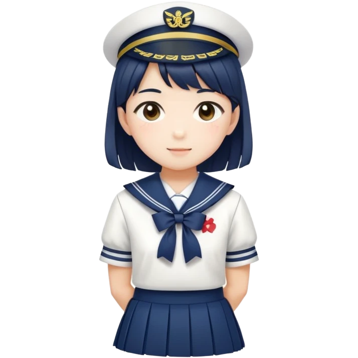 Cute Japanese high school girl in traditional sailor uniform with pleated skirt emoji