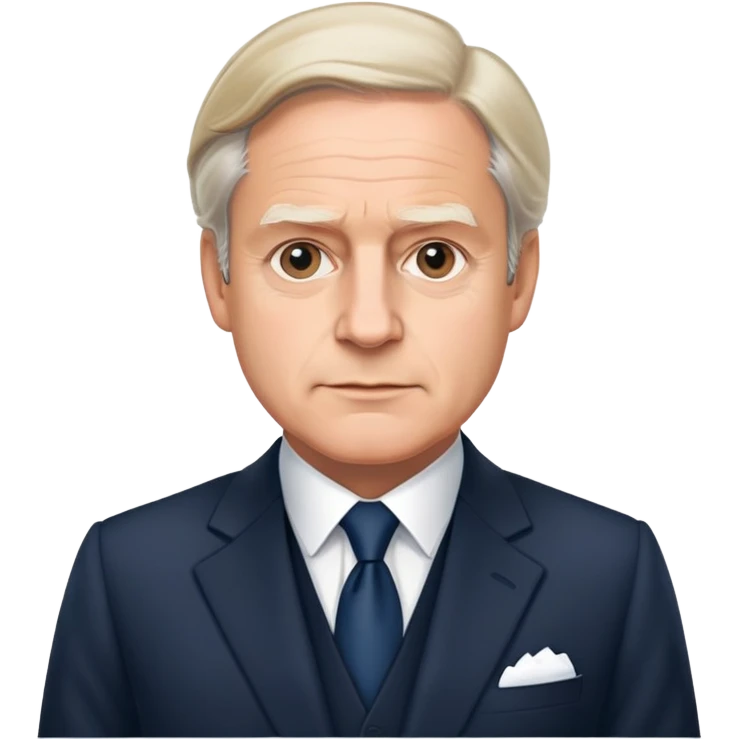British prime minister wearing a formal suit with a confident expression emoji
