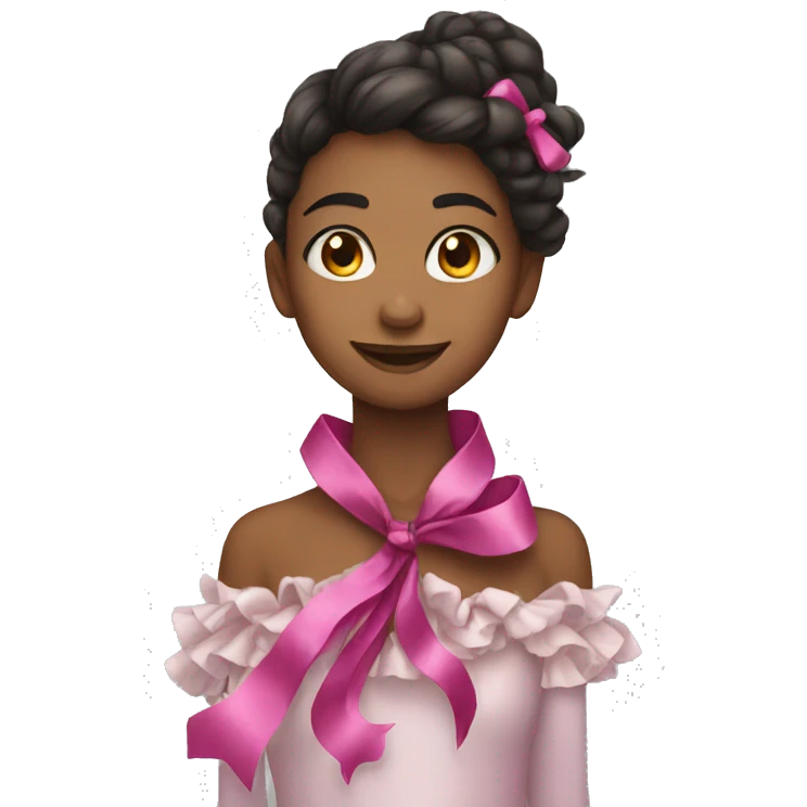 A girl with a ribbon boa emoji