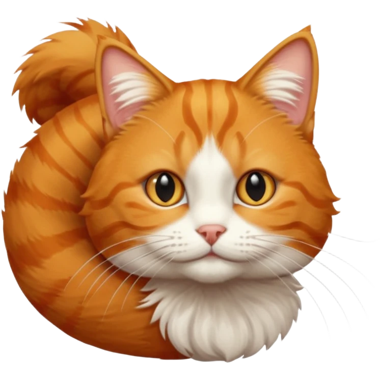 Make me a orange tabby cat with a white chin and a bit of white on the end of his tail emoji