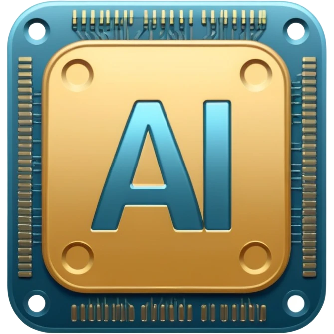 AI라고 글씨가 적힌 AI 칩 혹은 데이터 emoji