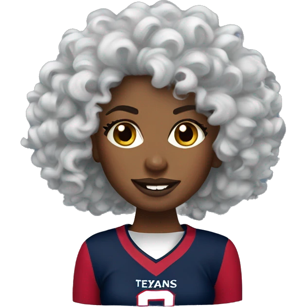 HOUSTON TEXANS woman with curly hair  emoji