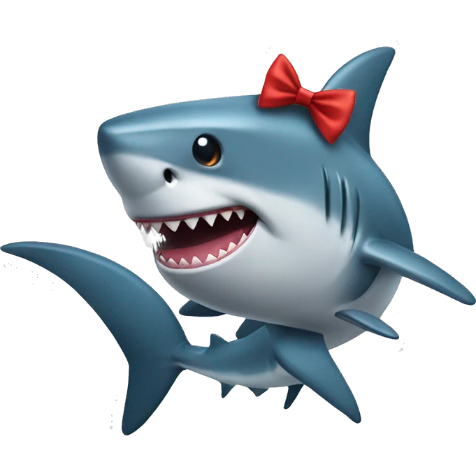 Shark with a bow emoji